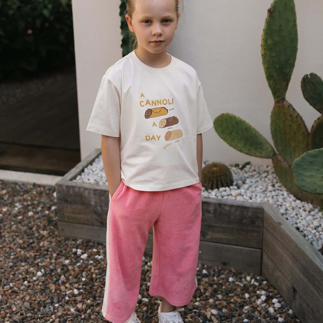 Cannoli Mid Sleeve Tee Buttercream