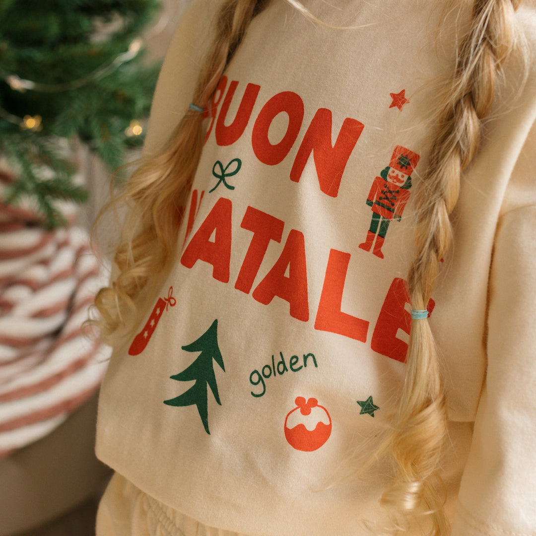 Buon Natale Christmas Set (T-shirt & Shorts) Buttercream