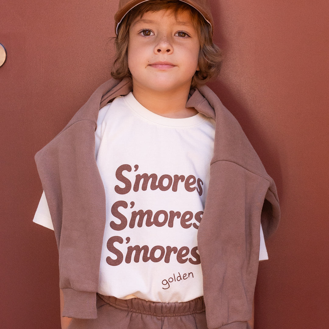 S'mores Mid Sleeve Tee Buttercream