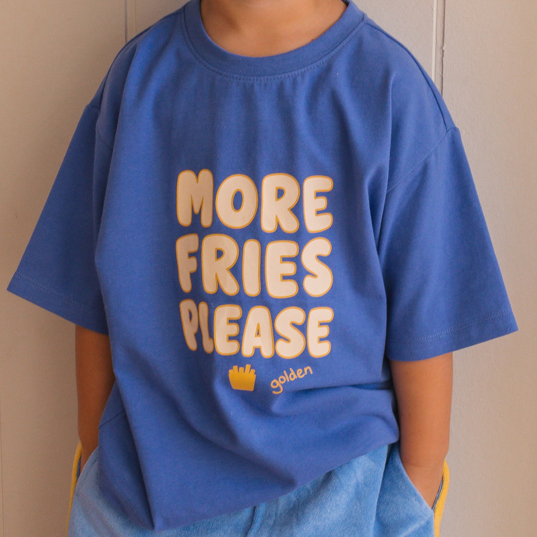 Fries Mid Sleeve Tee Lake Blue