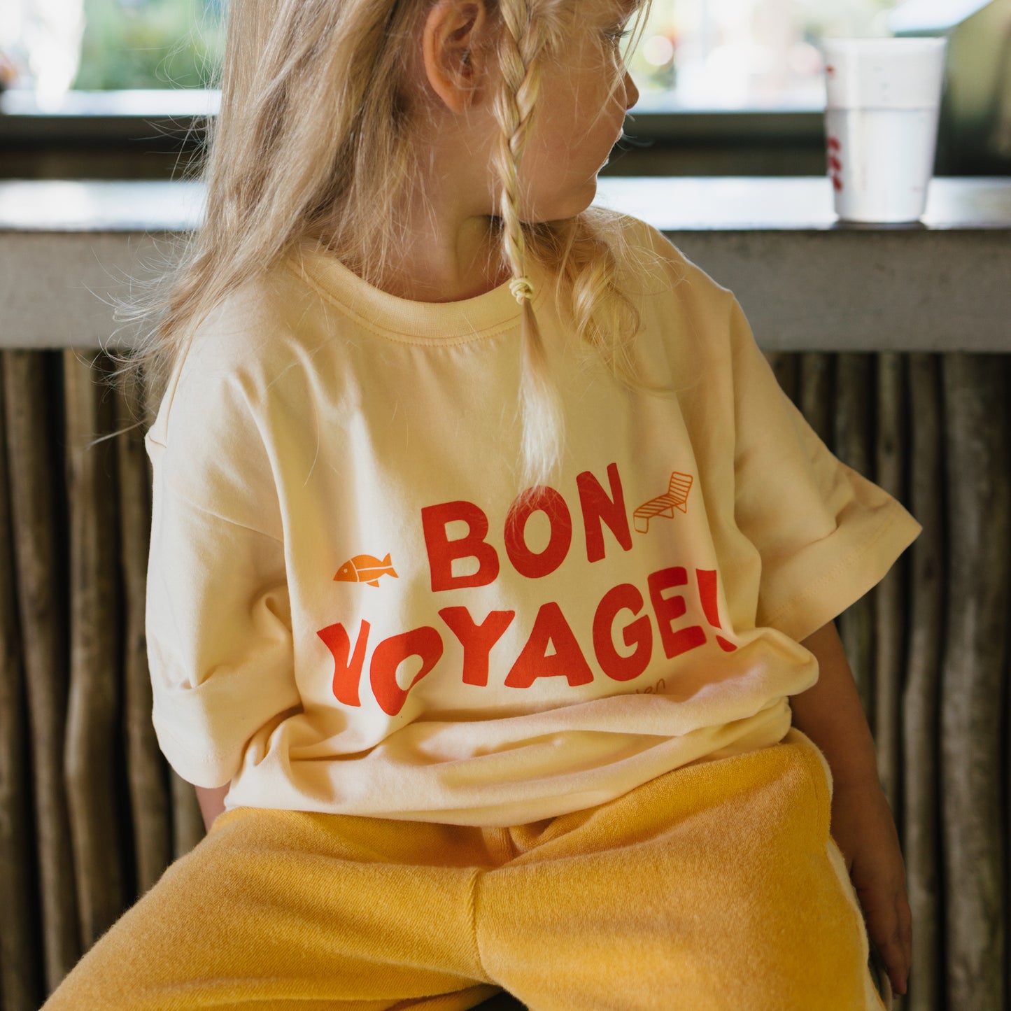 Bon Voyage Mid Sleeve Tee Vanilla Parfait