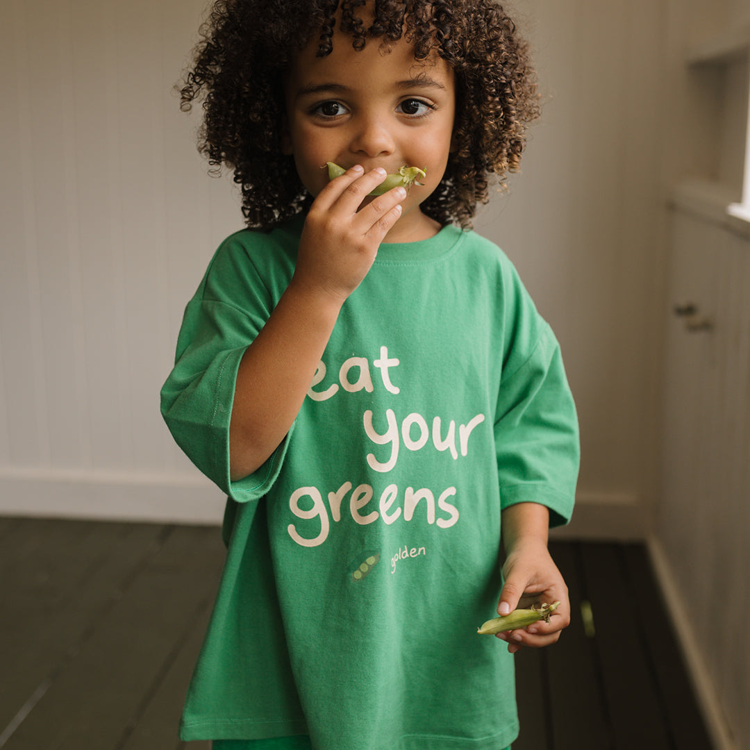 Eat Your Greens Mid Sleeve Tee Leafy Green