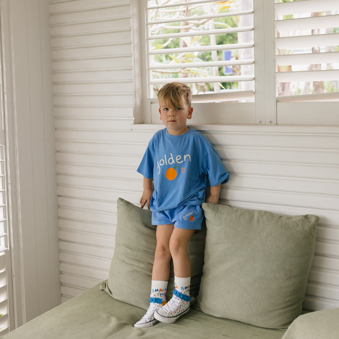 Farm Fresh Boy Shorts Pool Blue