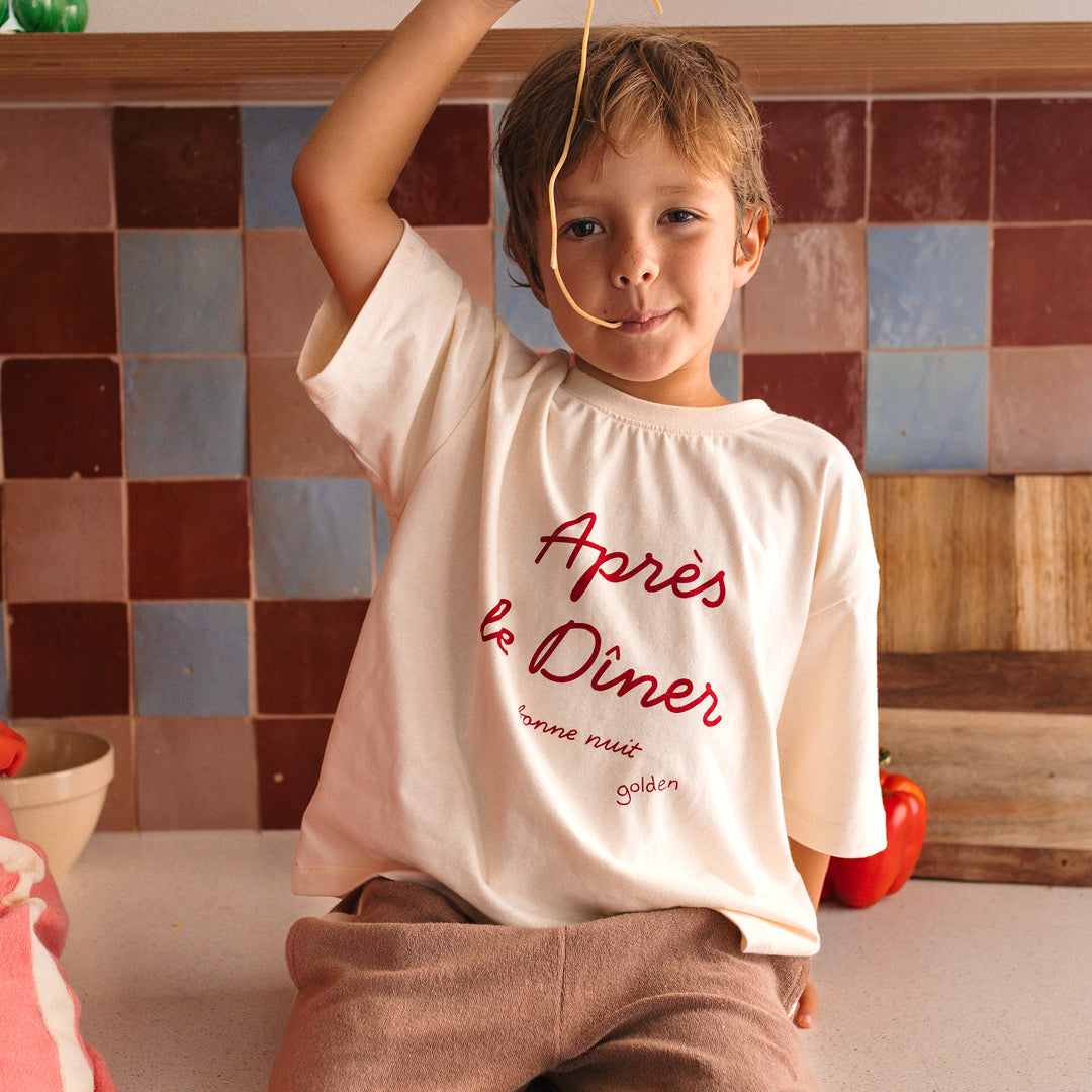 Après Le Diner Mid Sleeve Tee Buttercream