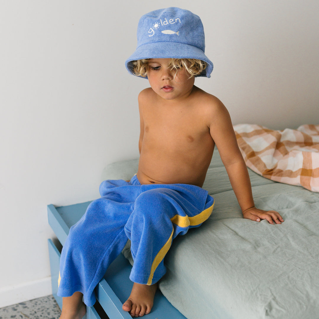 Ciao Tutti Relaxed Pants Pool Blue & Golden Cream