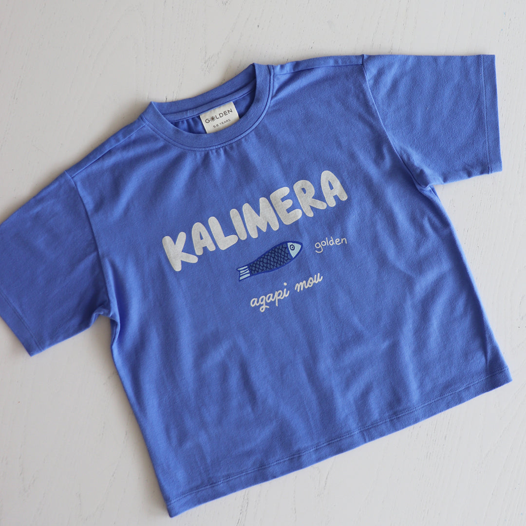 Kalimera Mid Sleeve Tee Deep Sea Blue