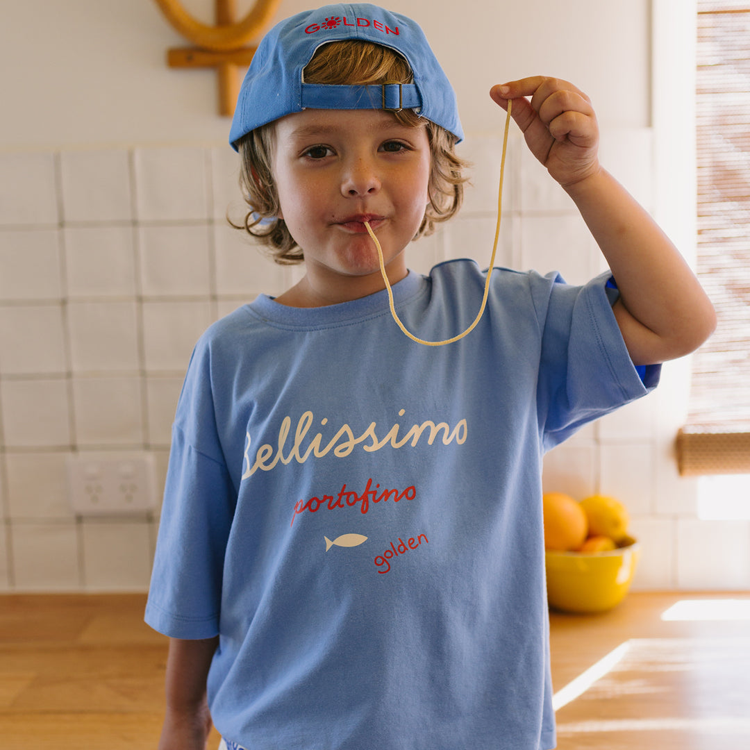 Bellissimo Mid Sleeve Tee Pool Blue