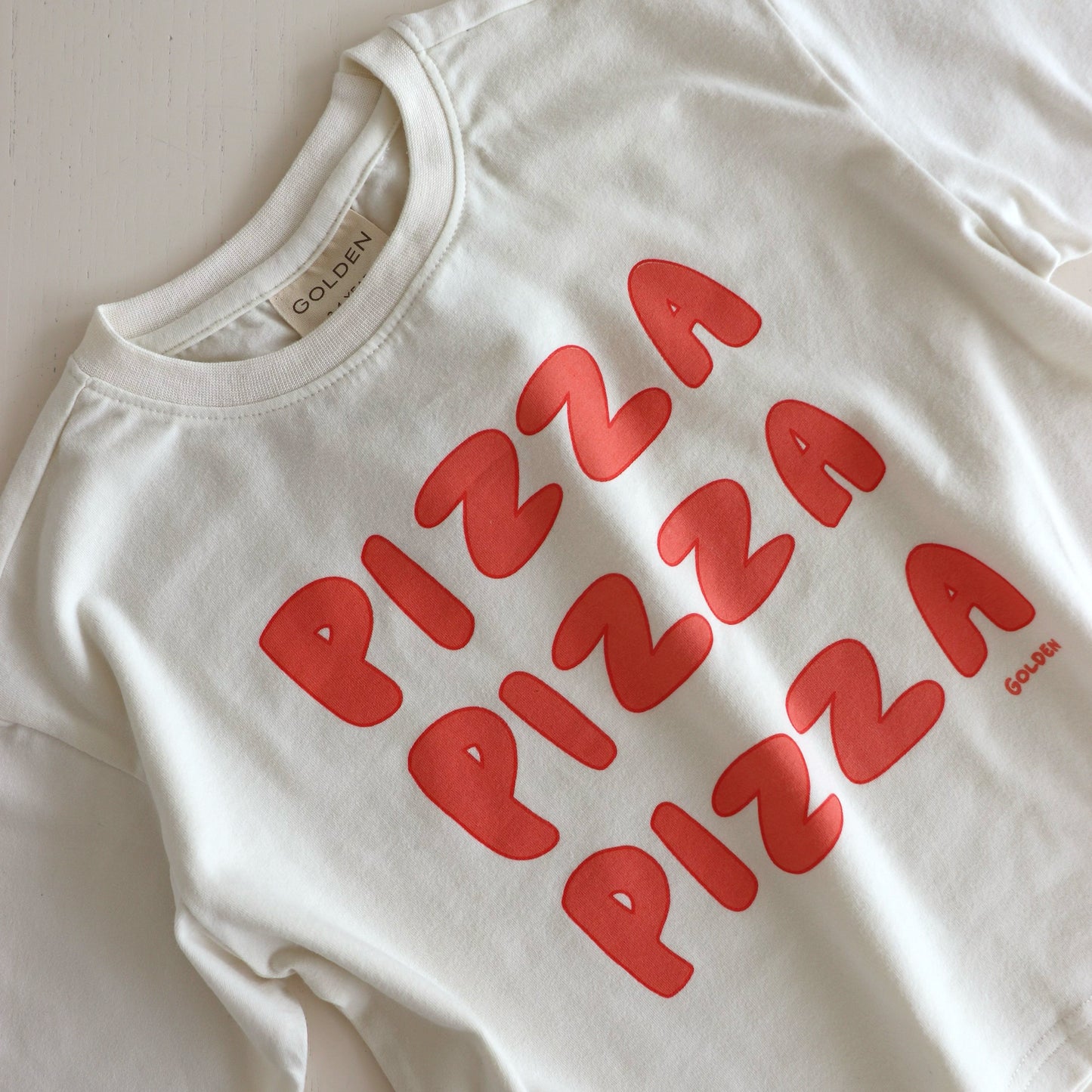 Pizza Mid Sleeve Tee Eggnog