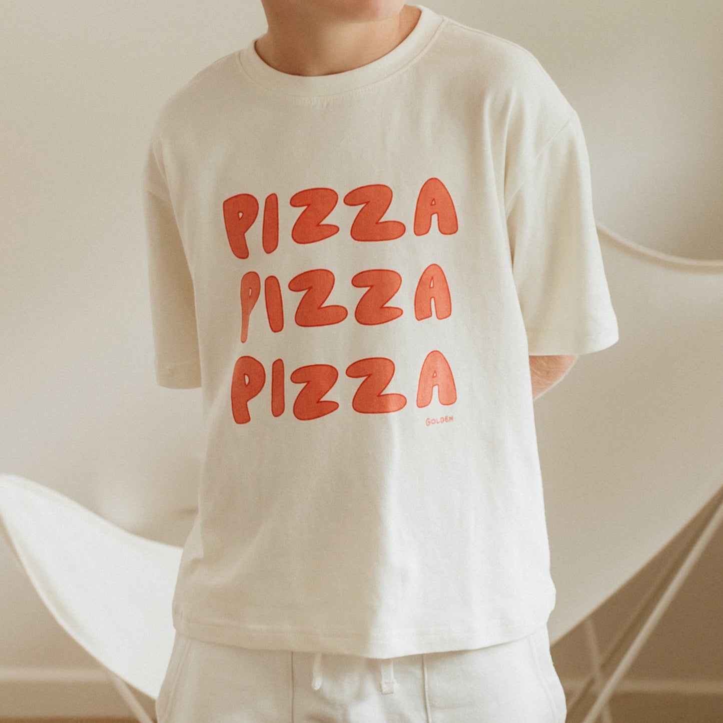 Pizza Mid Sleeve Tee Eggnog