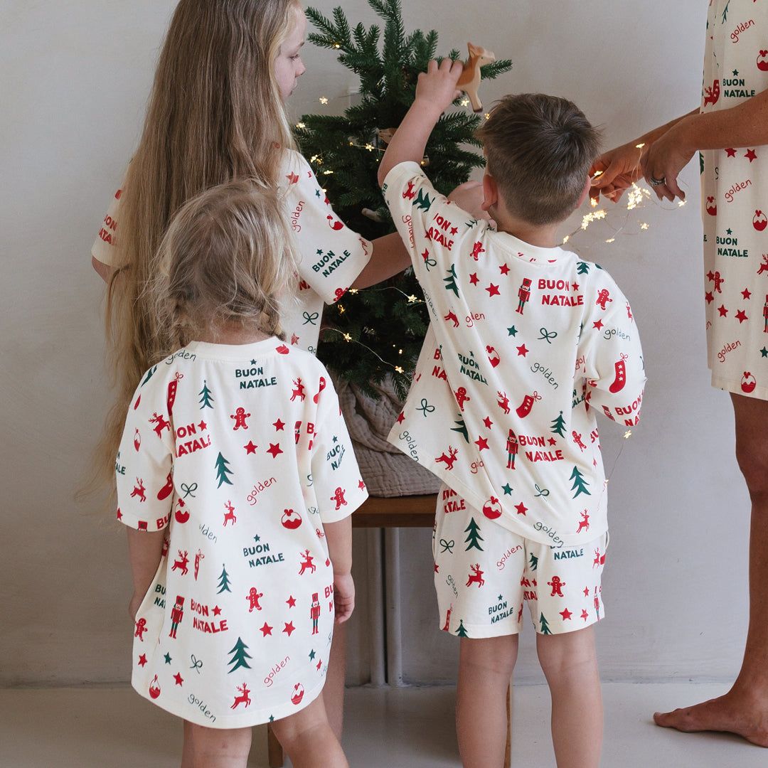 Buon Natale Christmas Nightie Yardage Buttercream