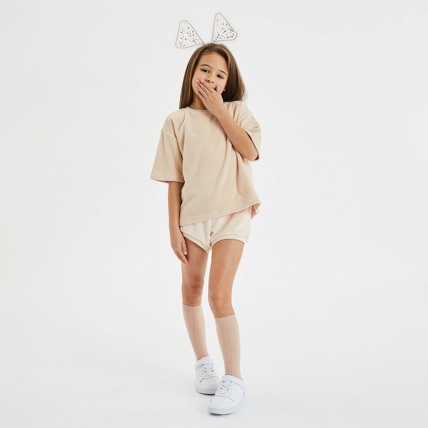 Golden Mid Sleeve Tee Terry Towel Pale Rose