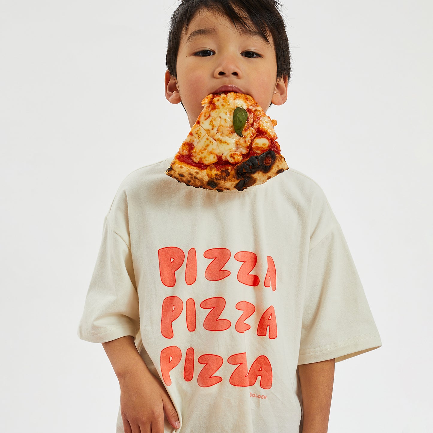 Pizza Mid Sleeve Tee Eggnog