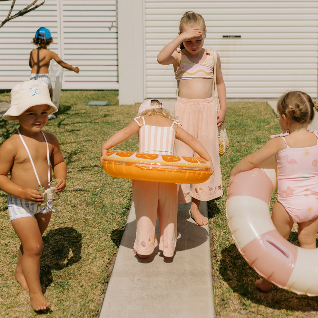 Rainbow Beach Two Piece Swimsuit 70s Wave