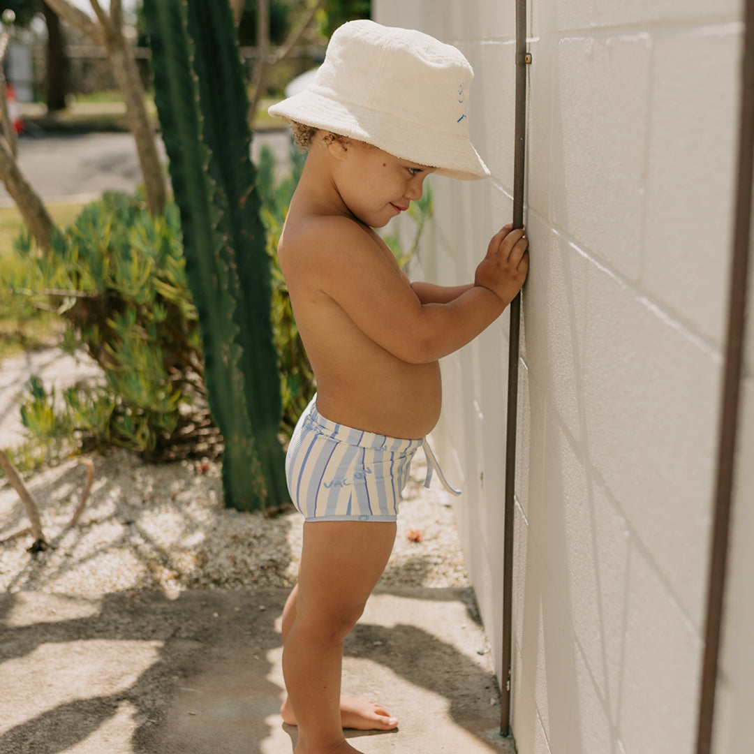 Vacation Swim Trunks Boca Raton Stripe