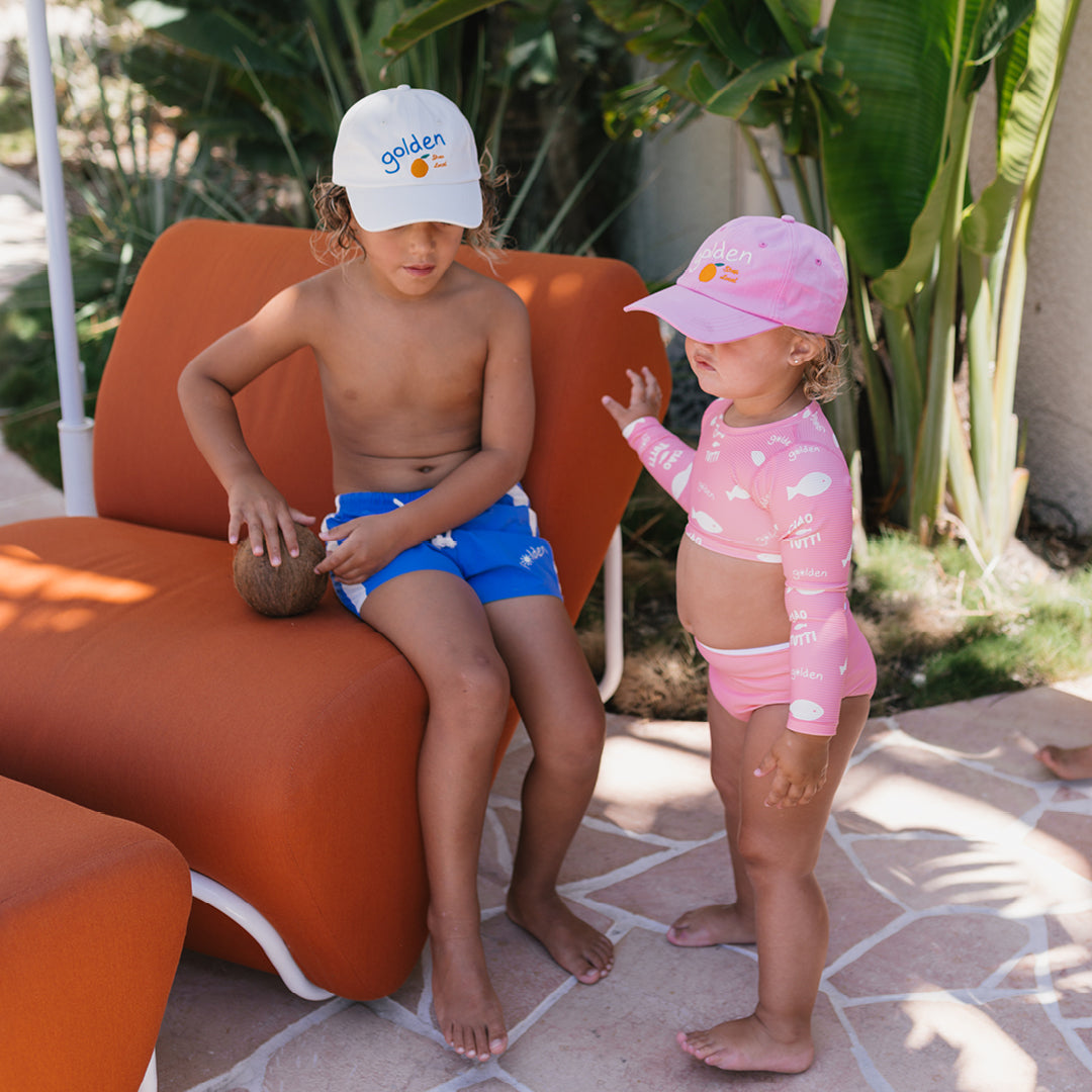 Ciao Tutti Pesci Cropped Swim Top Pink Icing