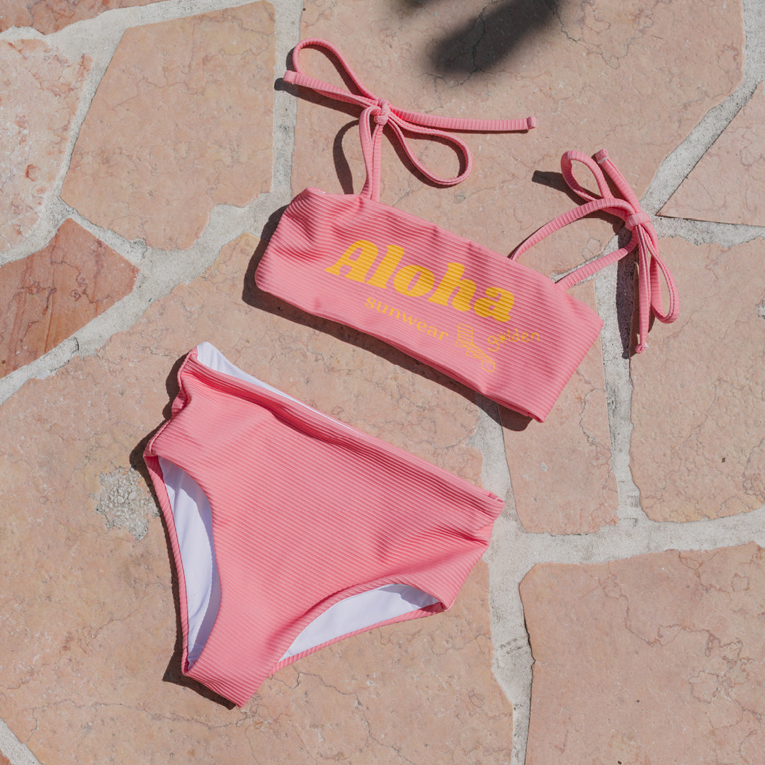 Aloha Two Piece Swimsuit Pink Icing
