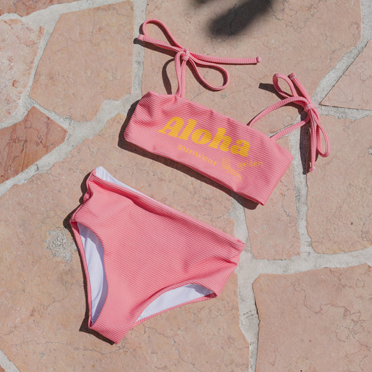 Aloha Two Piece Swimsuit Pink Icing
