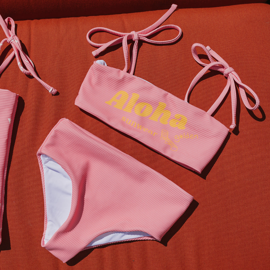 Aloha Two Piece Swimsuit Pink Icing