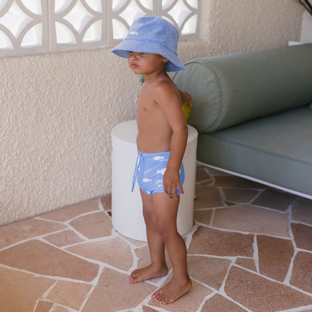 Ciao Tutti Pesci Swim Trunks Pool Blue