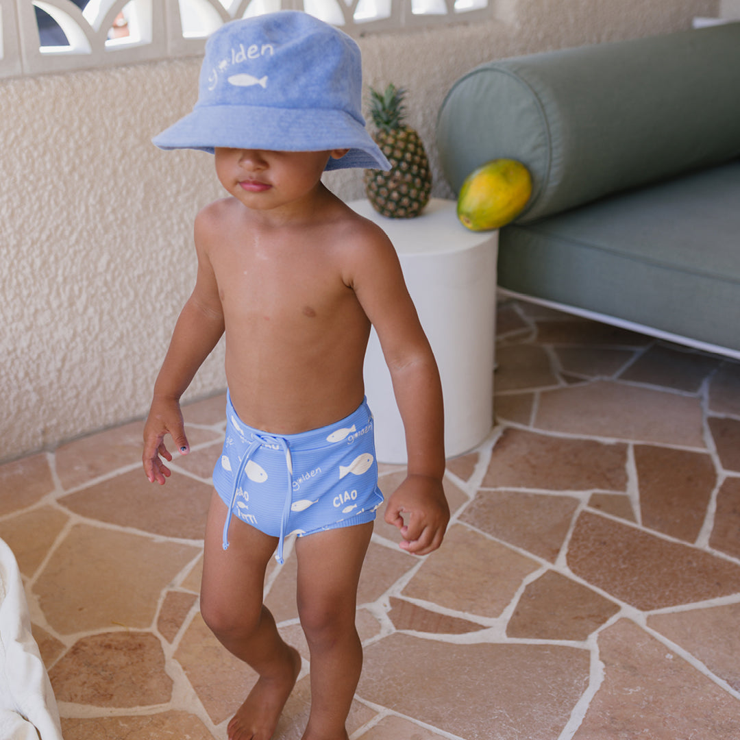 Ciao Tutti Pesci Swim Trunks Pool Blue