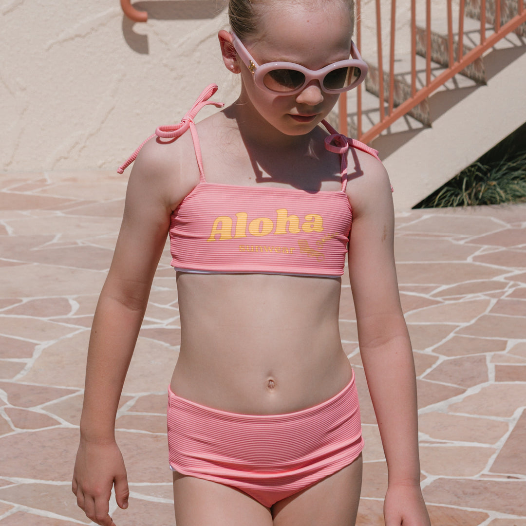 Aloha Two Piece Swimsuit Pink Icing