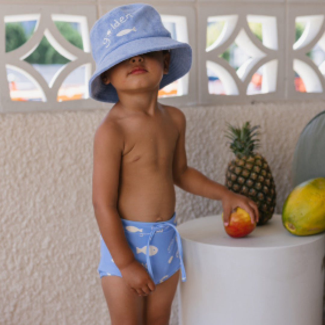 Ciao Tutti Pesci Swim Trunks Pool Blue