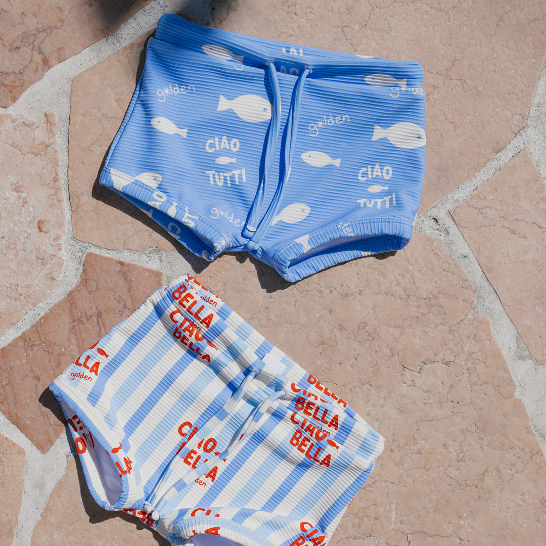 Ciao Tutti Pesci Swim Trunks Pool Blue