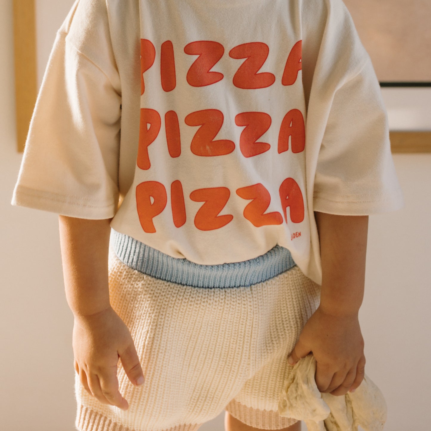 Pizza Mid Sleeve Tee Eggnog