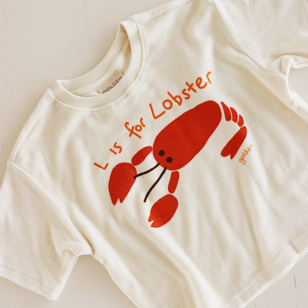 Lobster Mid Sleeve Tee Terry Towel Buttercream