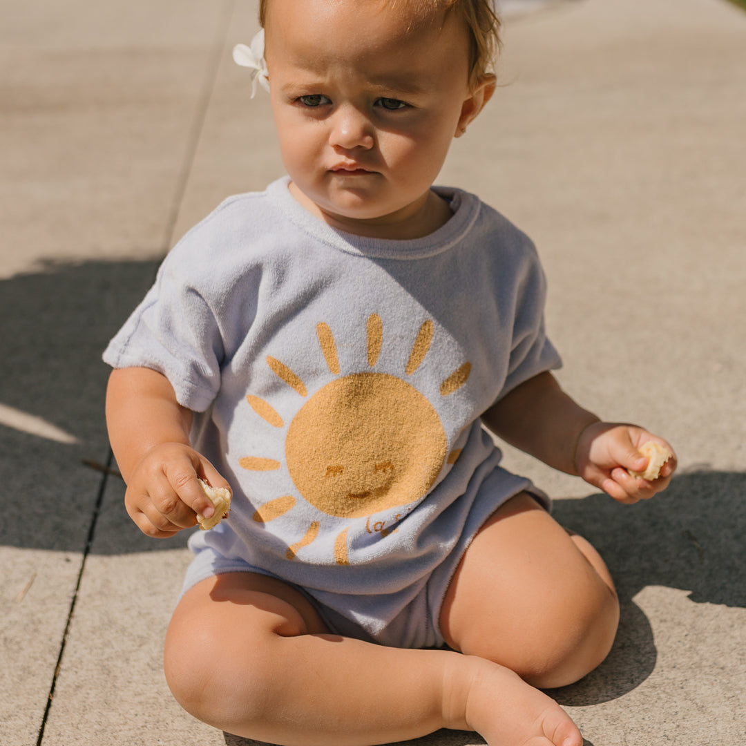 La Siesta Playsuit Terry Towel Florida Blue