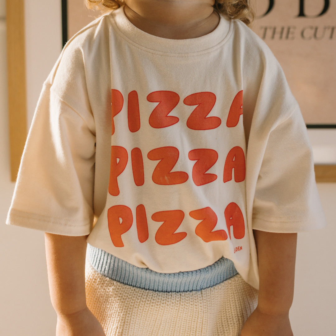 Pizza Mid Sleeve Tee Eggnog