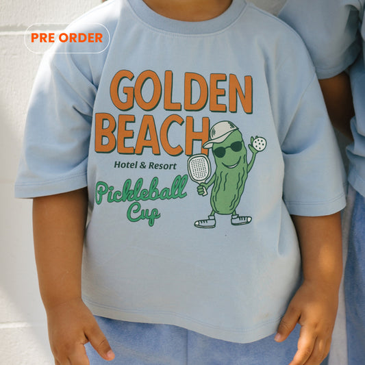 PRE ORDER Golden Beach Mid Sleeve Tee Palm Blue