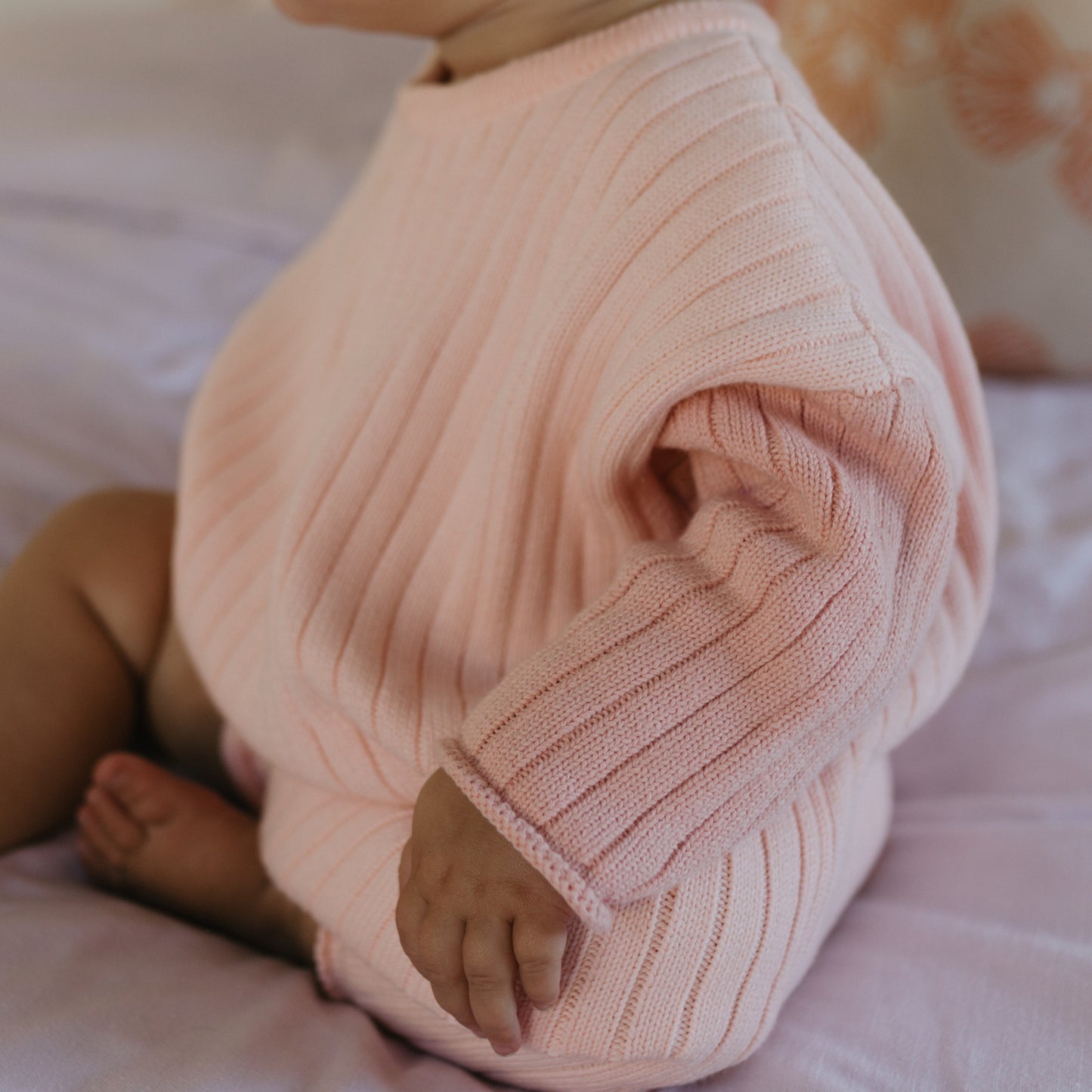 Golden Knit Romper Strawberry Sundae