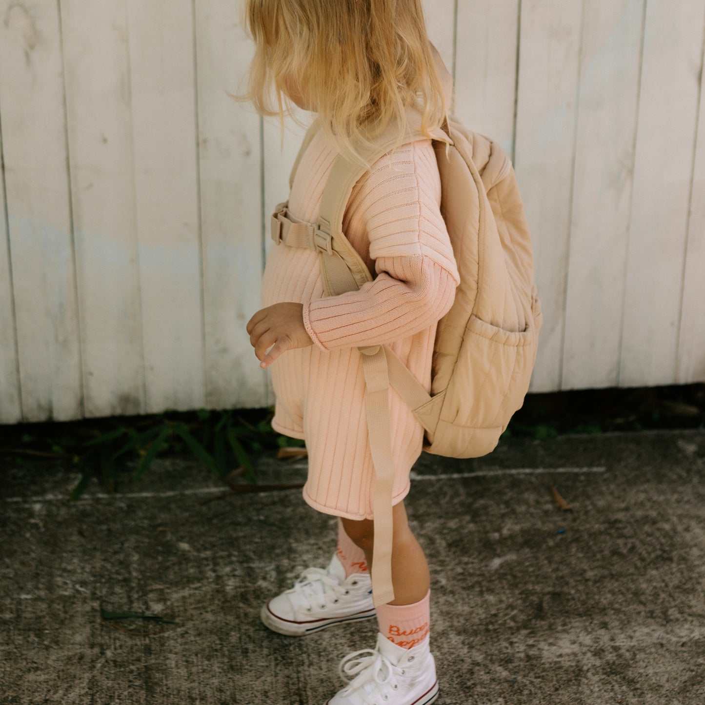 Golden Knit Romper Strawberry Sundae