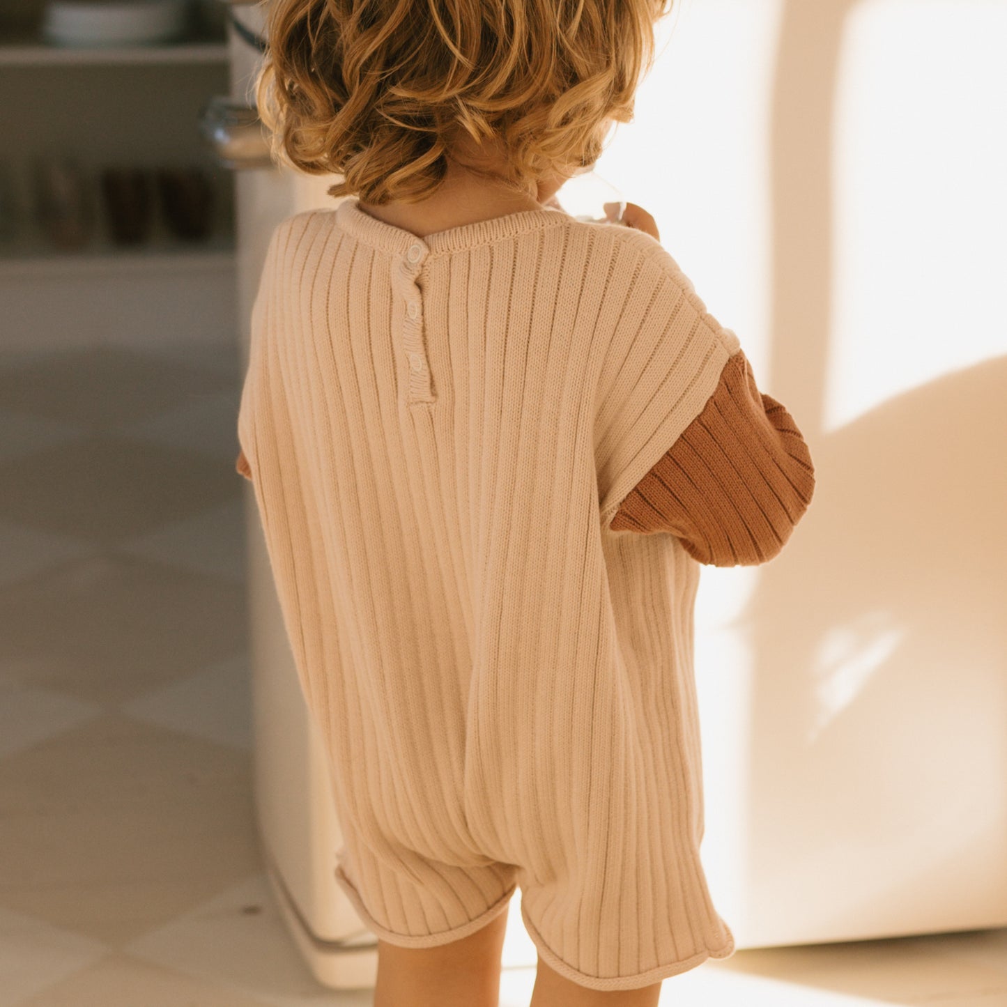 Golden Knit Romper Caramel Sundae