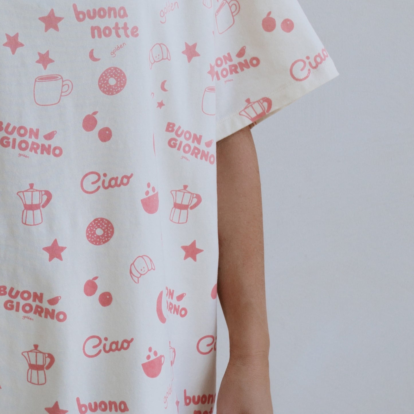 Buona Notte Adult Oversized Sleep Tee Pink Moon