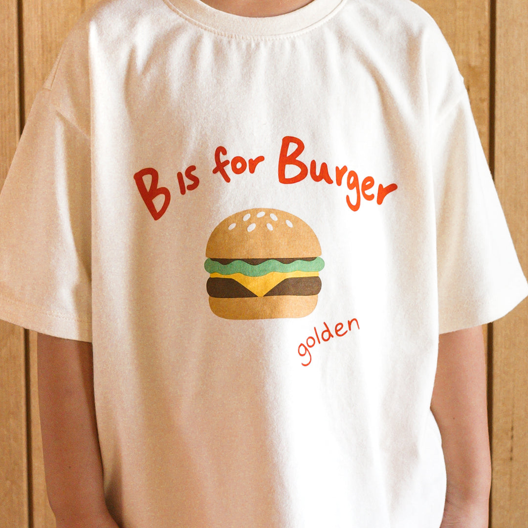 Burger Mid Sleeve Tee Buttercream