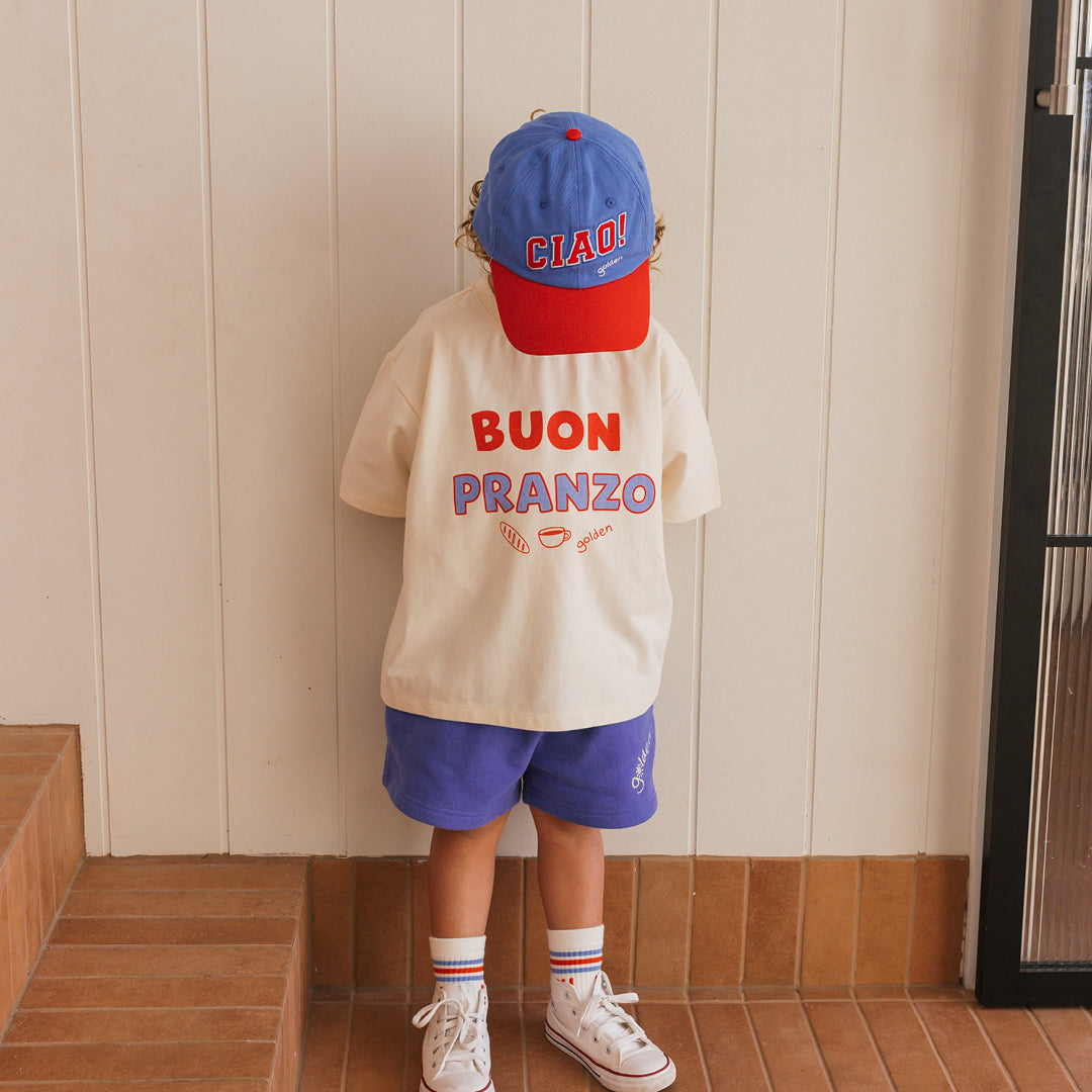 Buon Pranzo Mid Sleeve Tee Buttercream