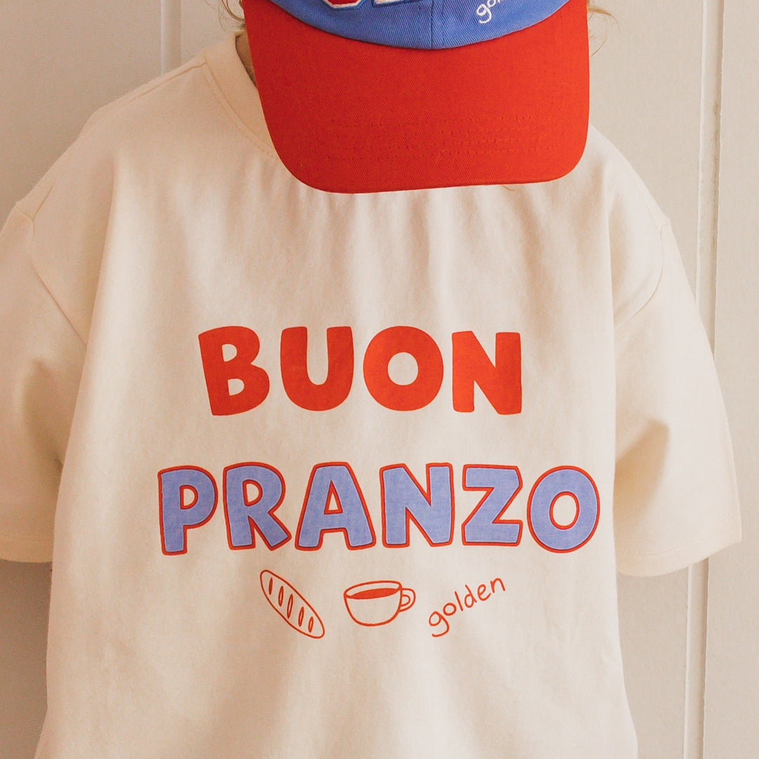 Buon Pranzo Mid Sleeve Tee Buttercream