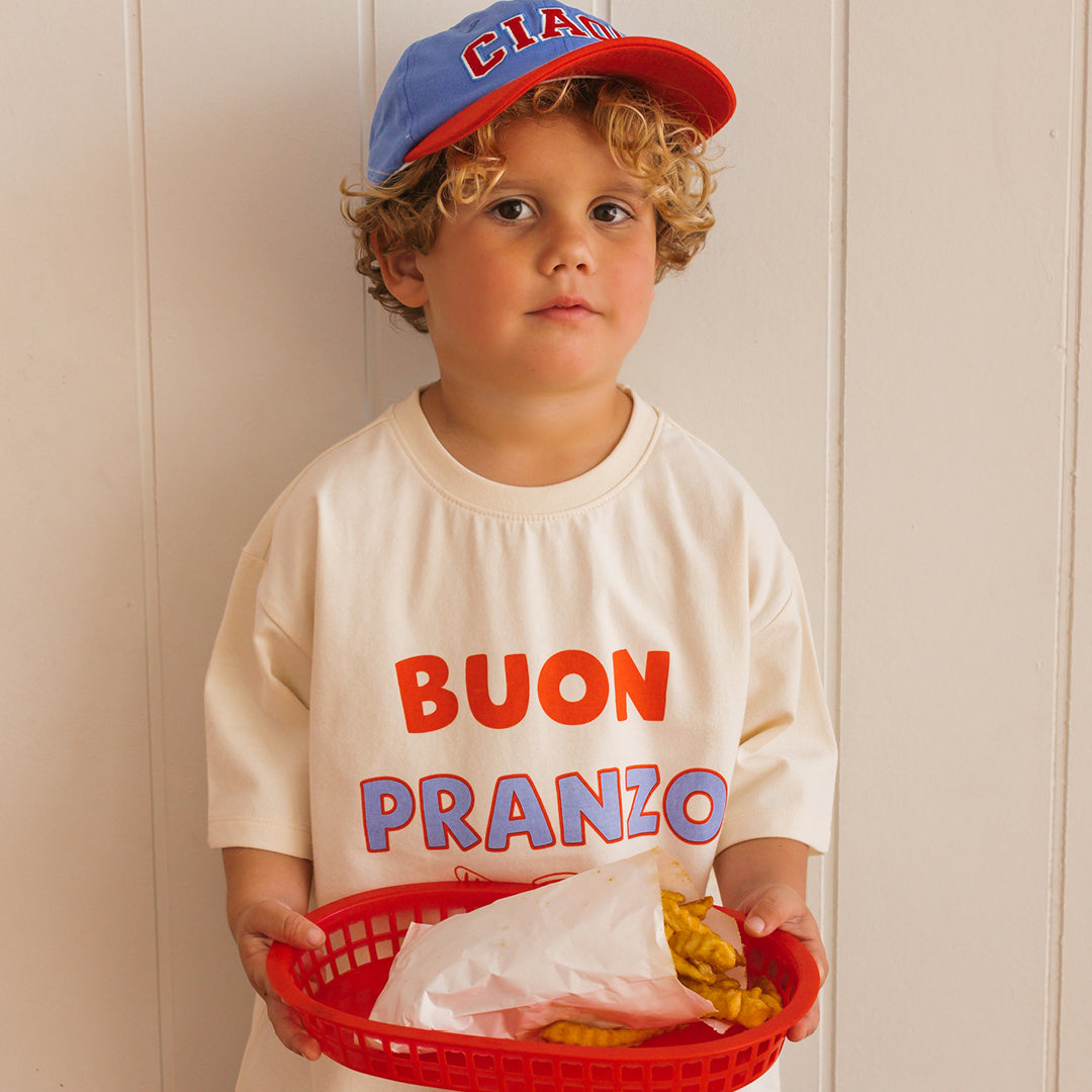 Buon Pranzo Mid Sleeve Tee Buttercream