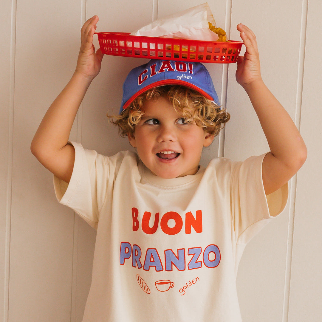 Buon Pranzo Mid Sleeve Tee Buttercream
