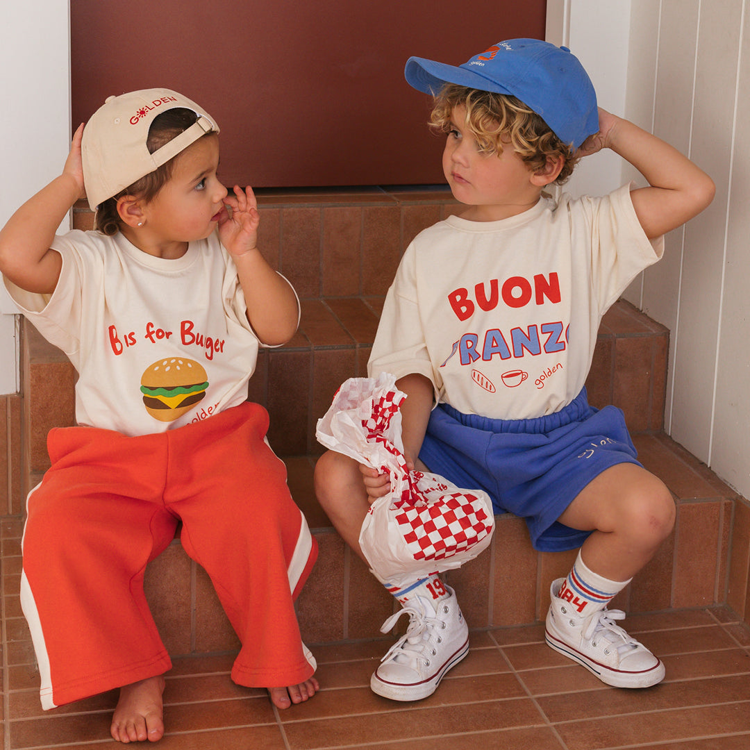 Buon Pranzo Mid Sleeve Tee Buttercream