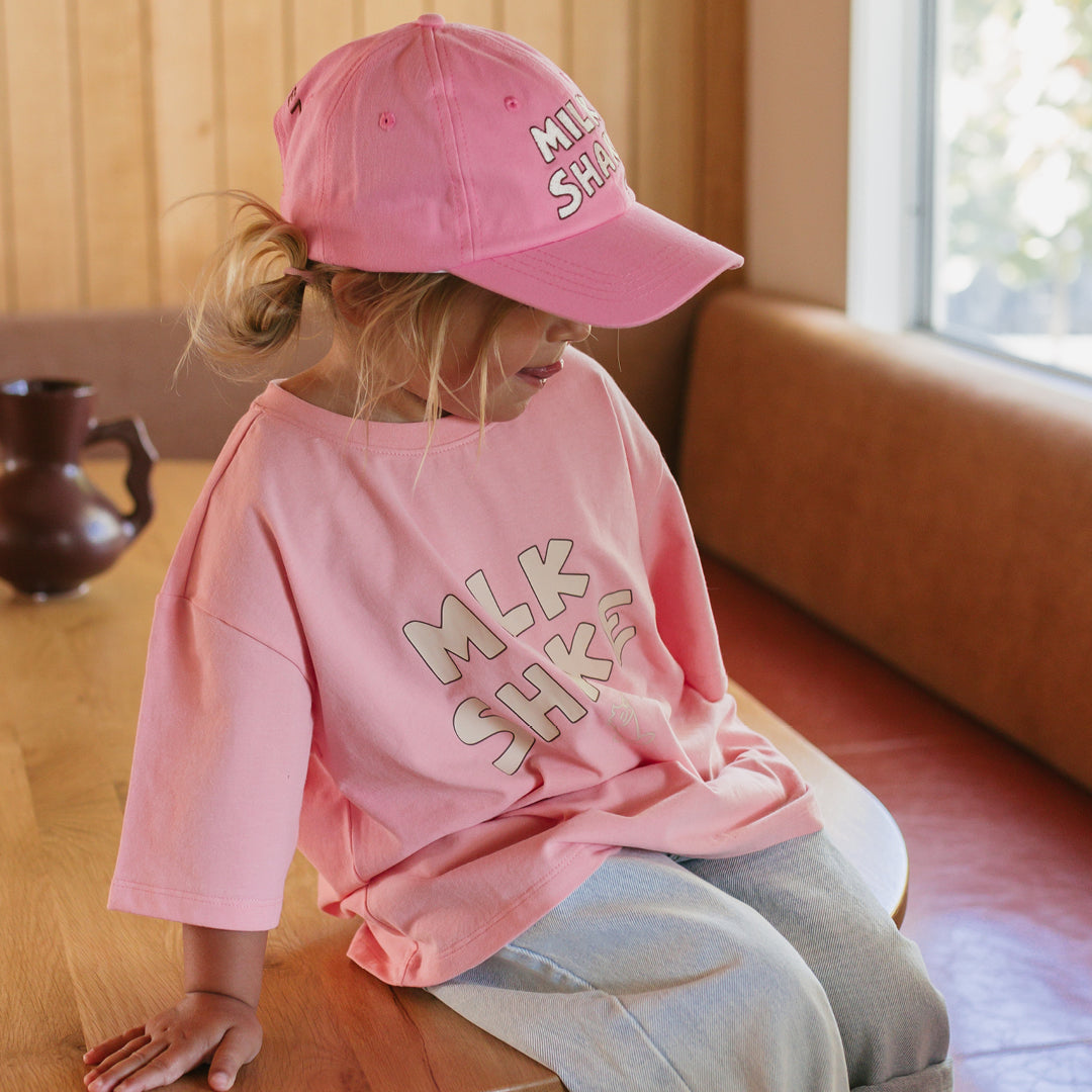 Milkshake Mid Sleeve Tee Pink Taffy