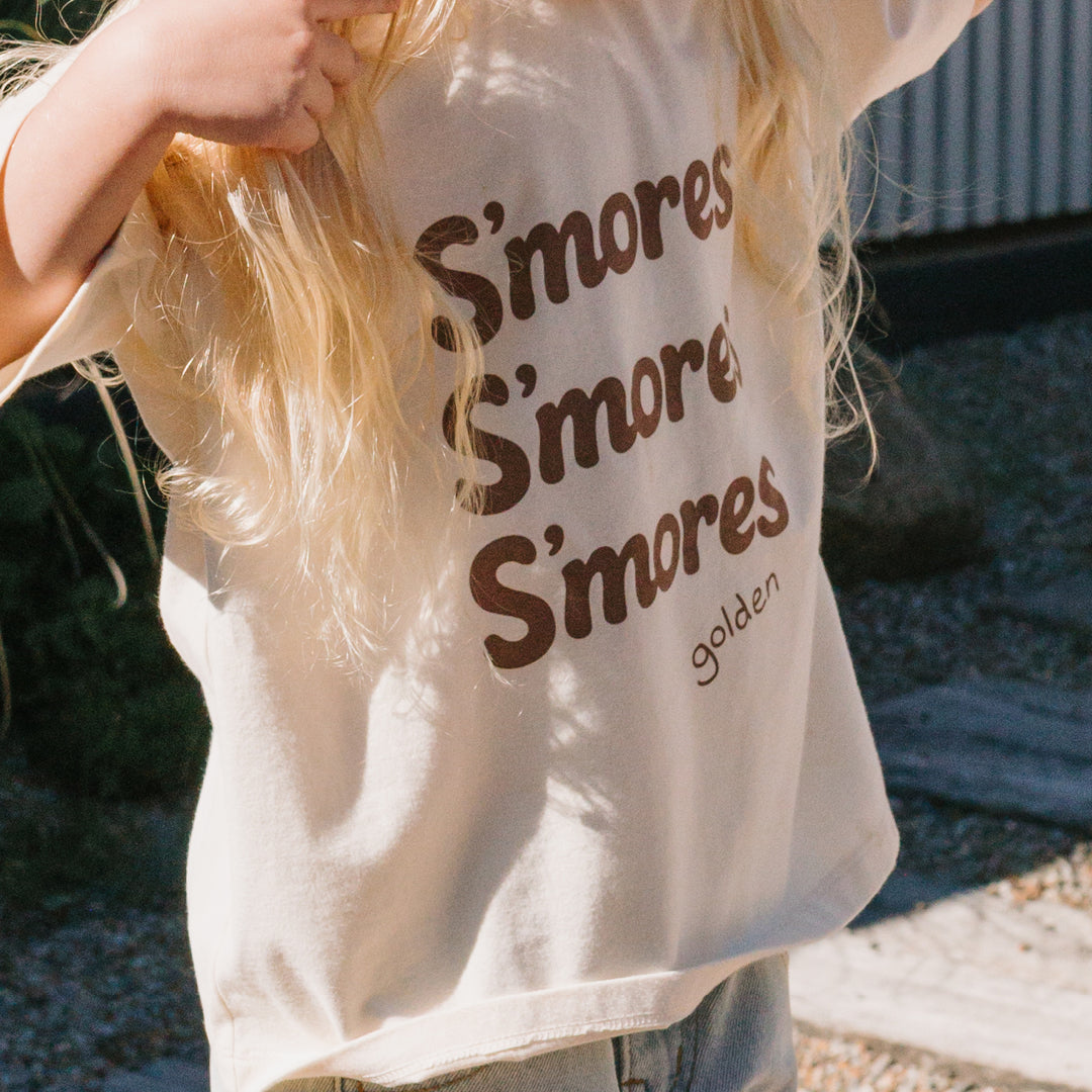 S'mores Mid Sleeve Tee Buttercream
