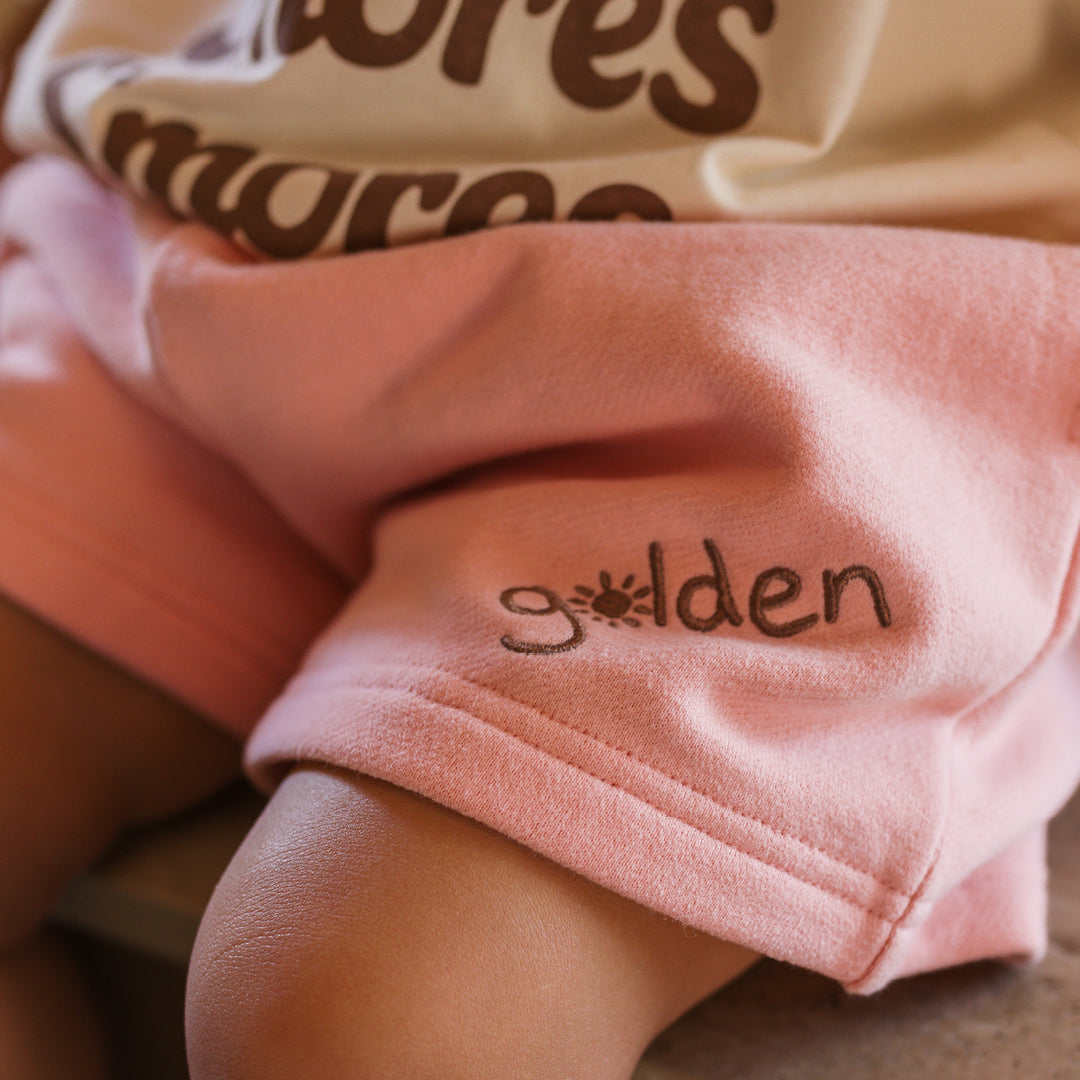 Golden Track Shorts Pink Taffy