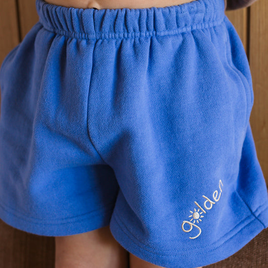 Golden Track Shorts Lake Blue