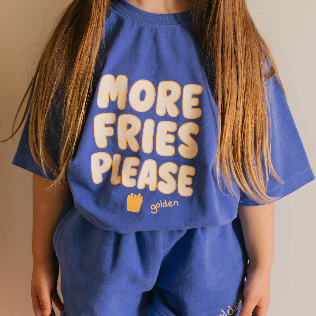Fries Mid Sleeve Tee Lake Blue