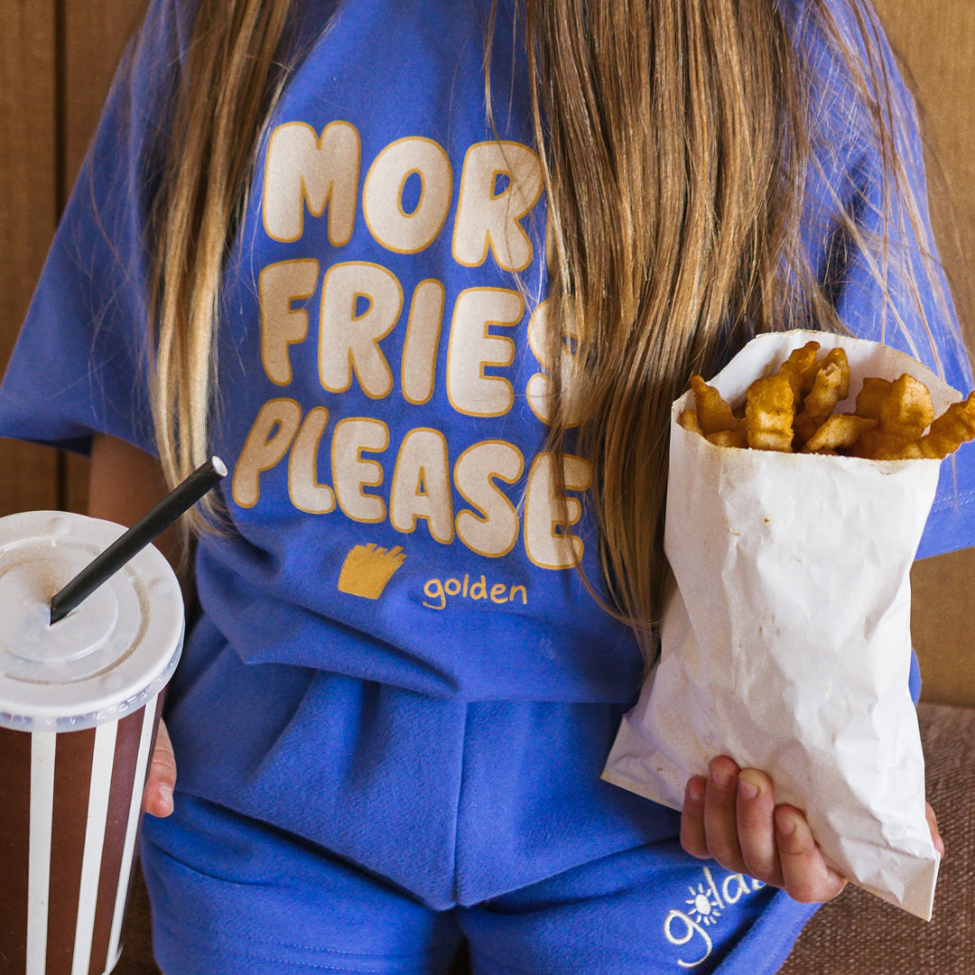 Fries Mid Sleeve Tee Lake Blue