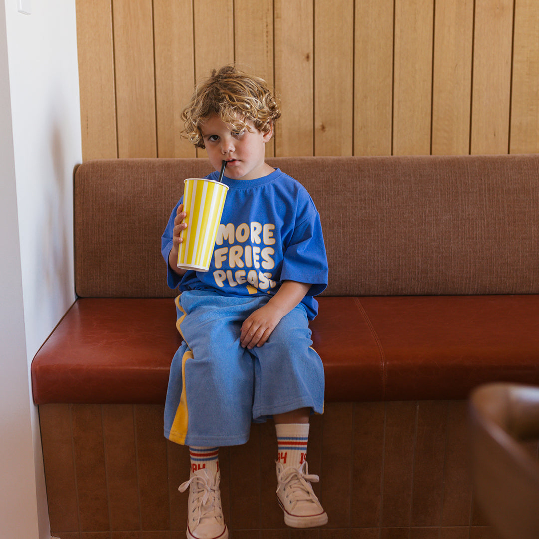 Fries Mid Sleeve Tee Lake Blue