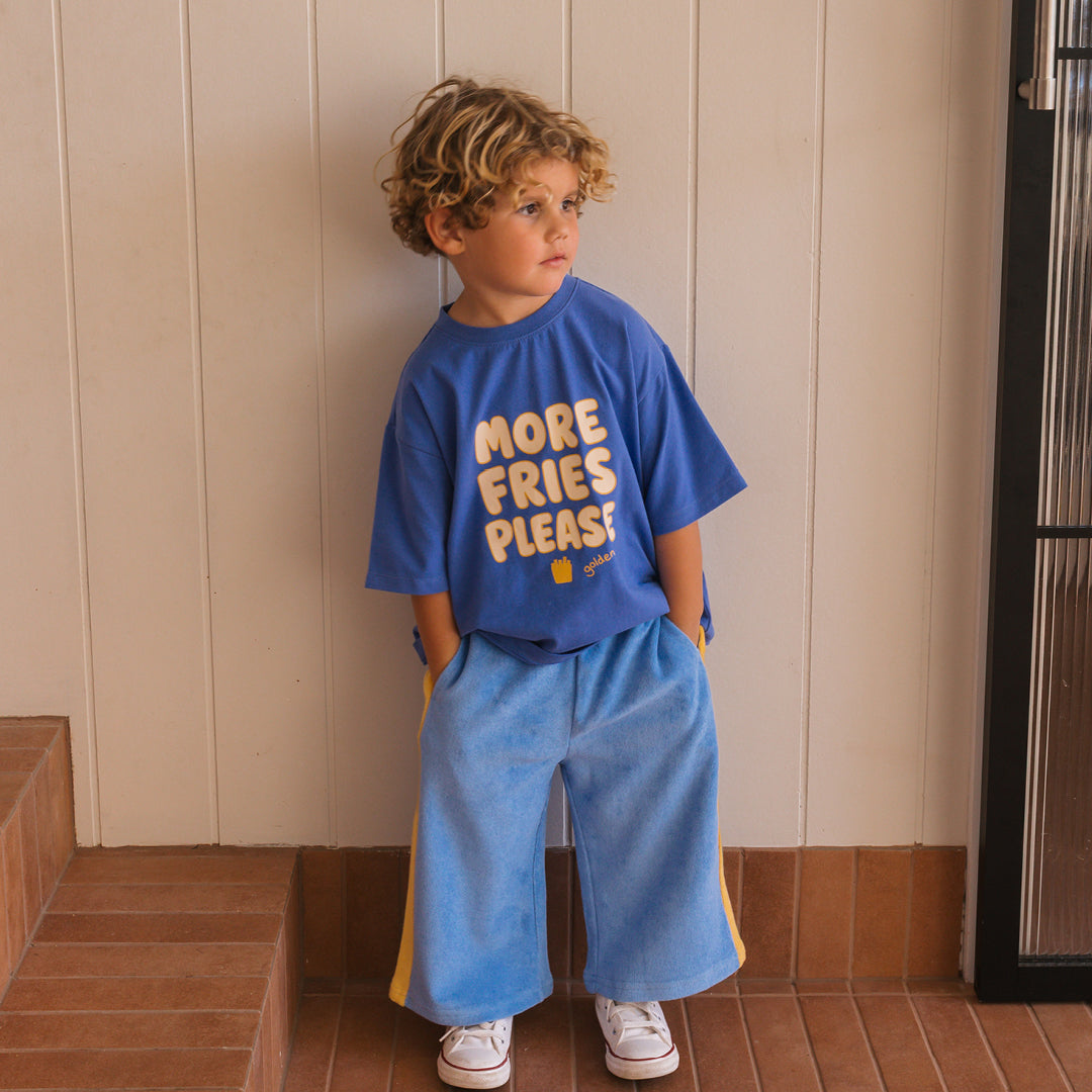 Fries Mid Sleeve Tee Lake Blue
